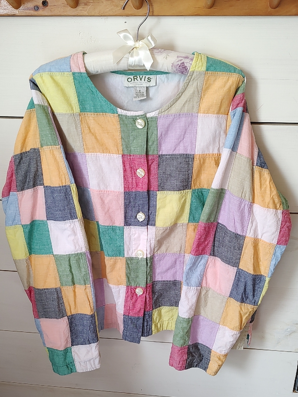 Orvis Colorful Lightweight Checkered Button-Up Jacket. Size 18 PtP 24"